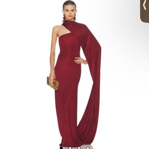 Chic One-Shoulder Burgundy Dress